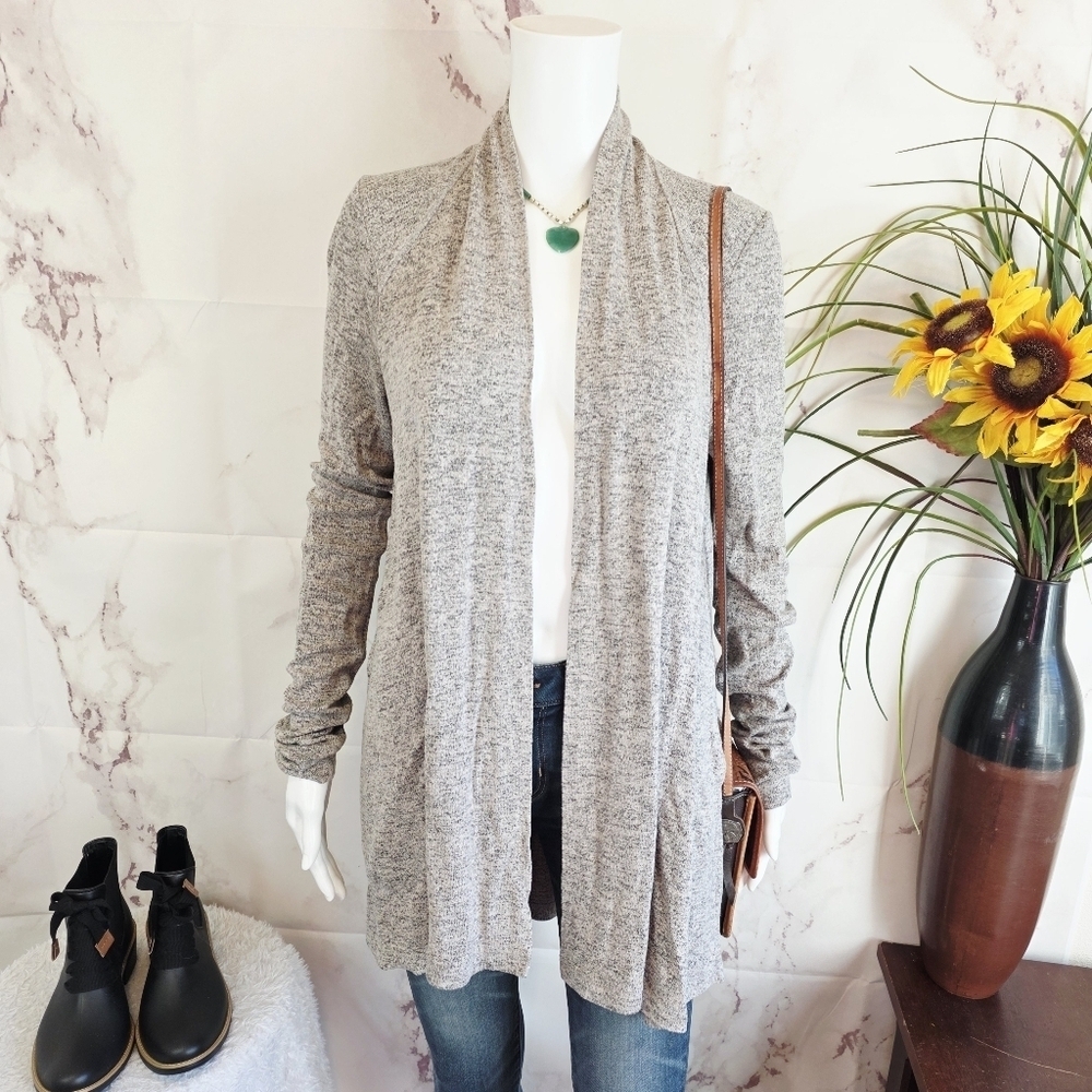 Anthropologie Soft Knit Gray Open Front Women's Sweater